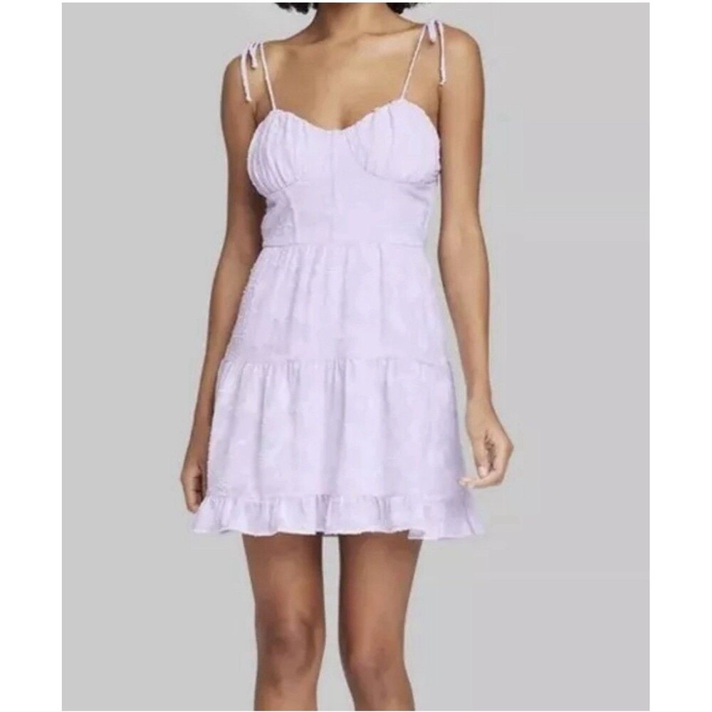 NWT Wild Fable Women's Sweetheart Neckline Mini Slip Dress Light Purple Size Med